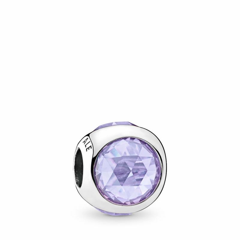 Pandora Radiant Droplet Charm - Sterling Silver/Purple/Cubic Zirconia - Canada | SX9474TK